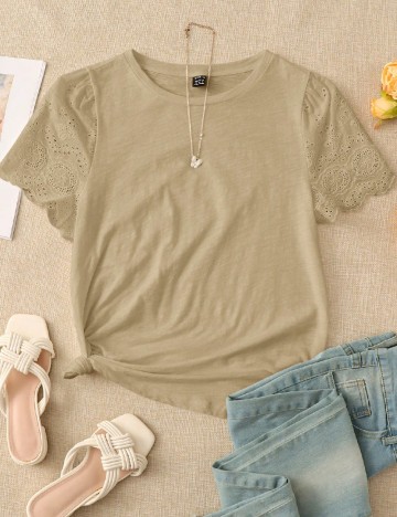 Tricou SHEIN, crem
