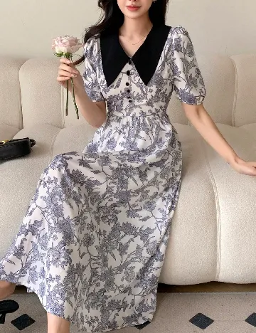 Rochie lunga Dazy, alb