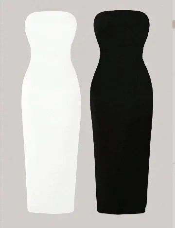 Set Rochii 2 bucati SHEIN CURVE, alb/negru