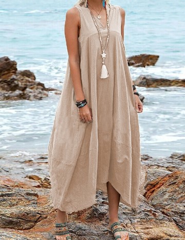 Rochie lunga SHEIN, crem