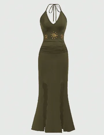 Rochie lunga Romwe, verde