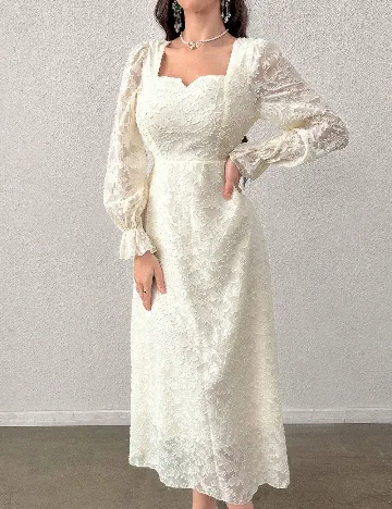 Rochie lunga SHEIN, crem