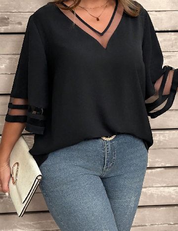 Bluza SHEIN CURVE, negru