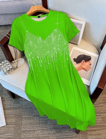 Rochie scurta SHEIN, verde