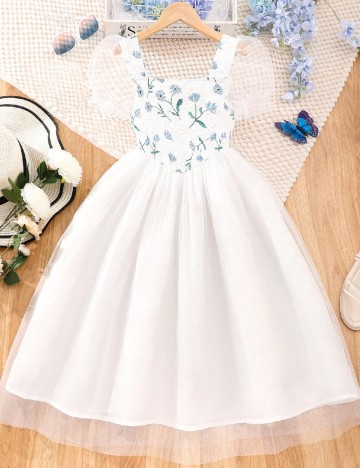Rochie medie Shein Kids, alb