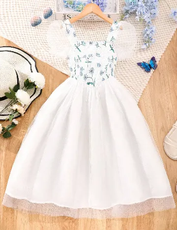 Rochie medie Shein Kids, alb