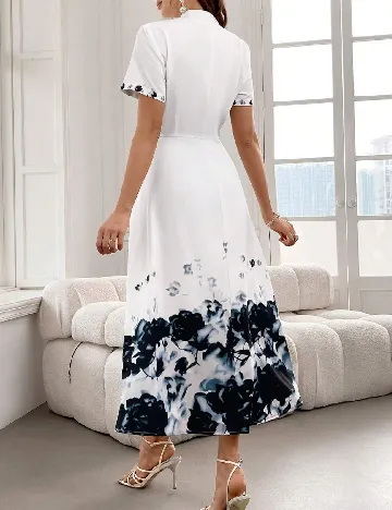 Rochie medie SHEIN, alb/albastru