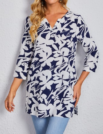 Bluza Emery Rose, alb/albastru
