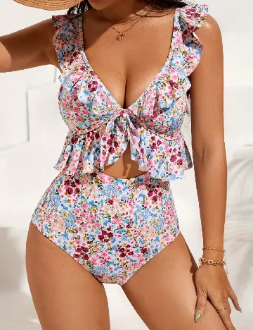 Costum de baie SHEIN, floral print