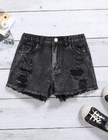 Pantaloni scurti Shein Kids, gri inchis