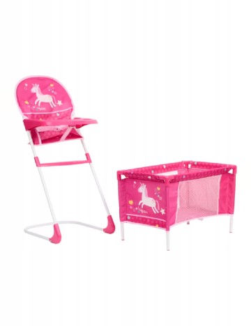 Set fotoliu si patut pentru papusi DOLLY STAR, roz
