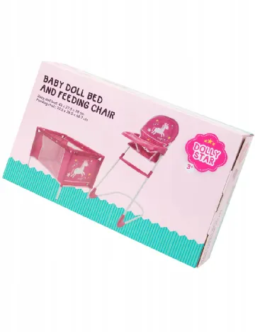 Set fotoliu si patut pentru papusi DOLLY STAR, roz Roz