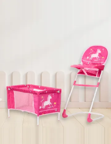Set fotoliu si patut pentru papusi DOLLY STAR, roz Roz
