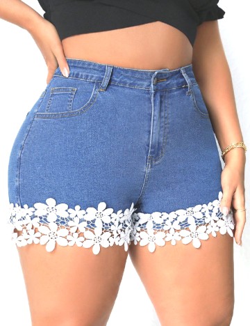 Pantaloni scurti SHEIN CURVE, albastru