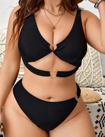 Costum de baie SHEIN CURVE, negru