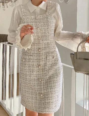Rochie scurta Dazy, ecru