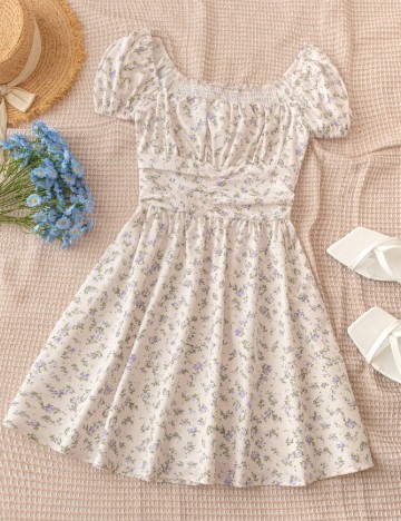 Rochie scurta SHEIN, crem