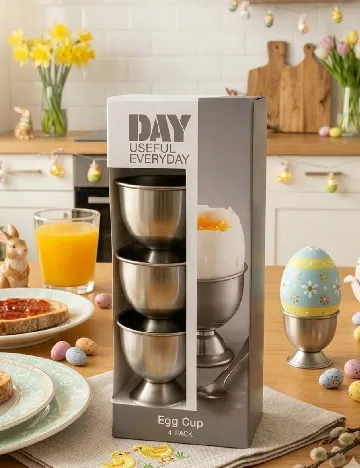 Set suporturi pentru oua 4 bucati, argintiu