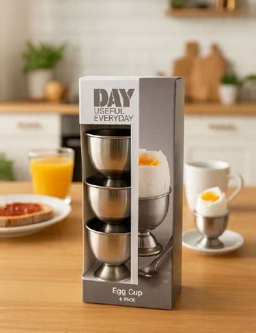 Set suporturi pentru oua 4 bucati, argintiu