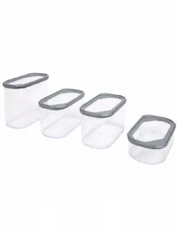 Set recipiente 4 bucati Moritz & Moritz, transparent Alb