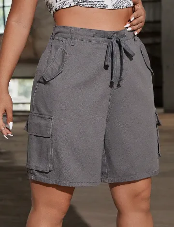Pantaloni scurti SHEIN CURVE, gri