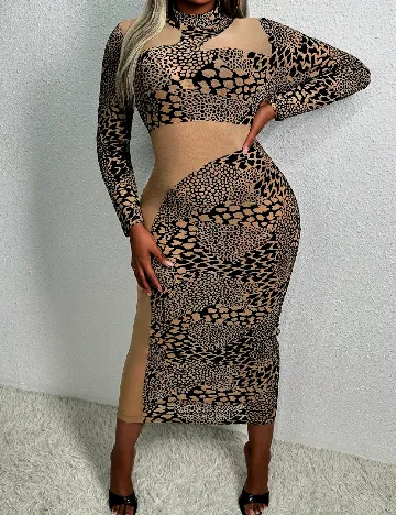 Rochie lunga SHEIN CURVE, animal print