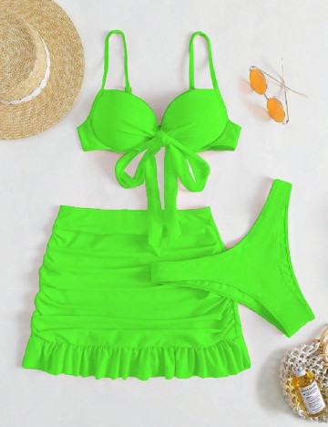 Costum de baie SHEIN, verde