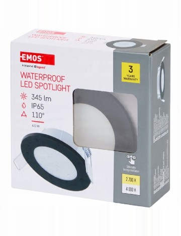 Spot LED incastrat EMOS, negru