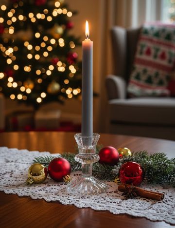 Suport lumanare Home Accents, gri