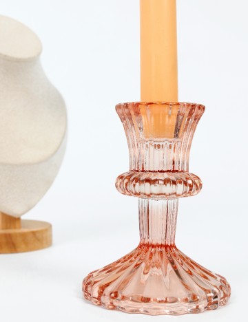 Suport lumanare Home Accents, roz
