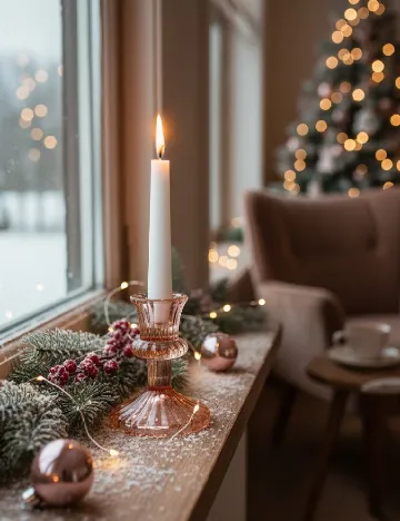 Suport lumanare Home Accents, roz Roz