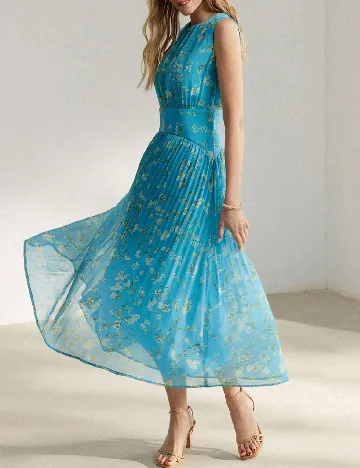 Rochie medie MOTF, turcoaz Albastru
