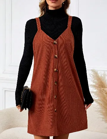 Rochie scurta SHEIN, caramiziu