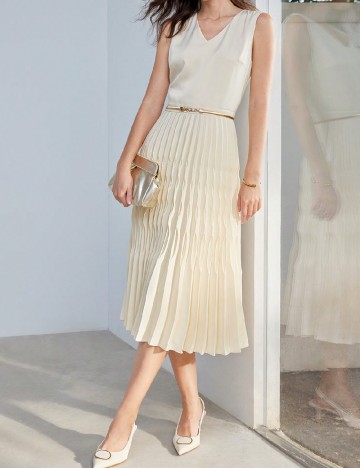 Rochie medie MOTF, ecru