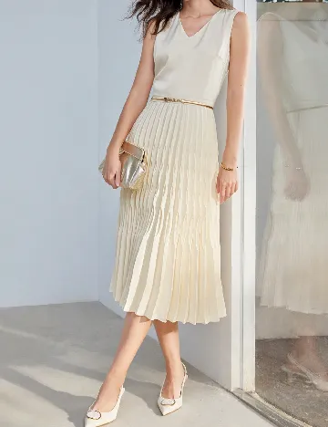 Rochie medie MOTF, ecru