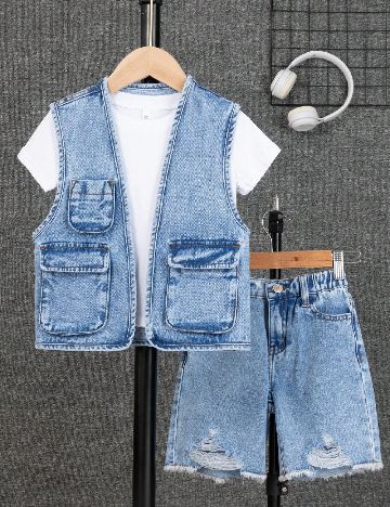 Compleu Shein Kids, albastru