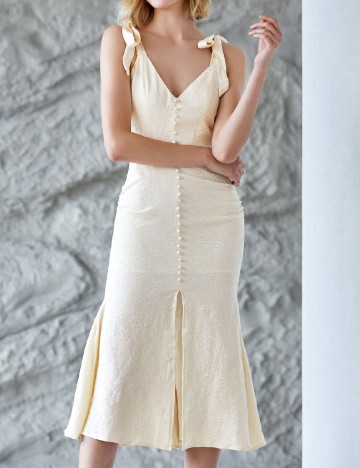 Rochie medie MOTF, crem
