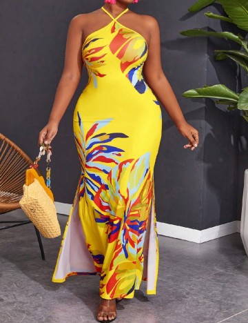 Rochie lunga SHEIN CURVE, galben