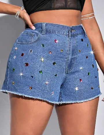 Pantaloni scurti SHEIN CURVE, albastru