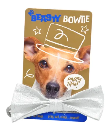 Papion pentru catei Beasty, argintiu