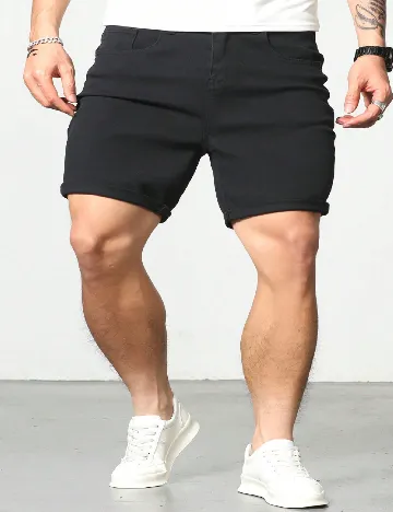 Pantaloni scurti SHEIN Plus Size Men, negru