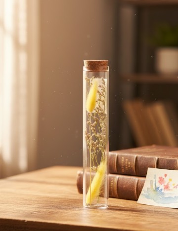 Eprubeta decorativa, galben