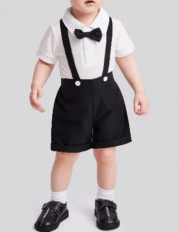 Compleu Shein Kids, alb/negru