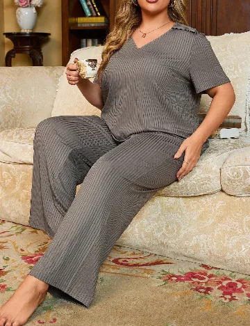 Pijama SHEIN CURVE, gri