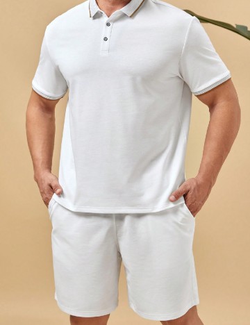 Compleu SHEIN Plus Size Men, alb