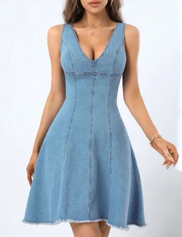 Rochie scurta SHEIN, albastru denim