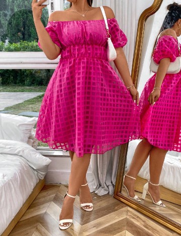 Rochie scurta SHEIN CURVE, roz