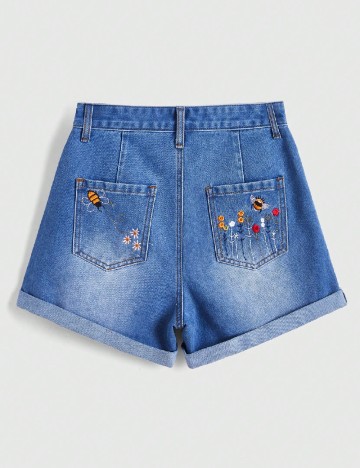 Pantaloni scurti Romwe, albastru
