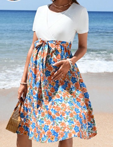 Rochie medie SHEIN Maternity, floral