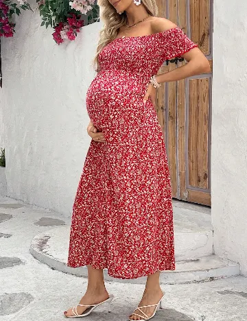 Rochie lunga SHEIN Maternity, rosu